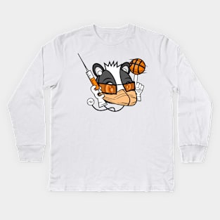 Basketballing Dr. Badger Æmber Kids Long Sleeve T-Shirt